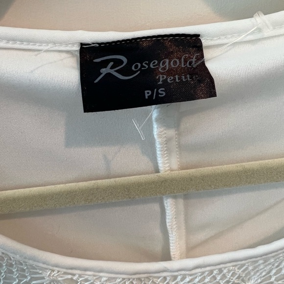 Rosegold Petite White Net Lace Overlay Dress - Picture 5 of 16